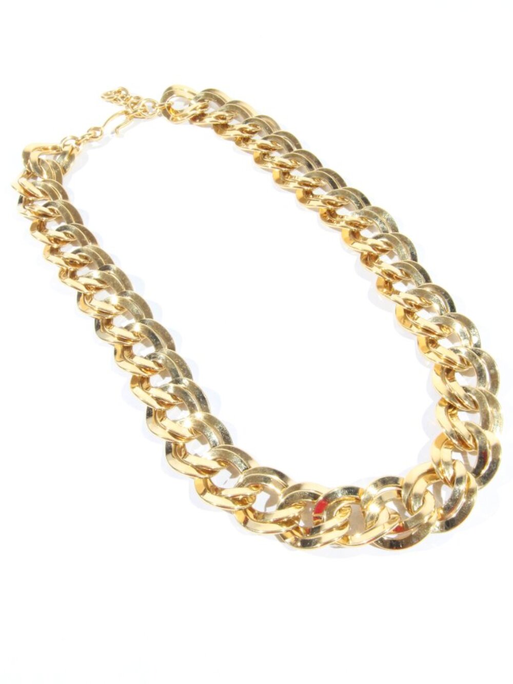 Vintage Monet Gold Tone Double Link Chain Necklace - Picture 5 of 8